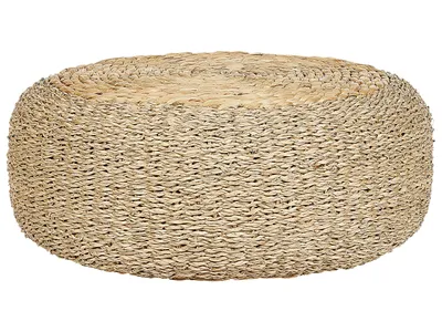 Obrázek produktu pro BELIANI Taburet přírodní mořská tráva vodní hyacint 50 cm polystyrenová výplň puf podnožka boho styl