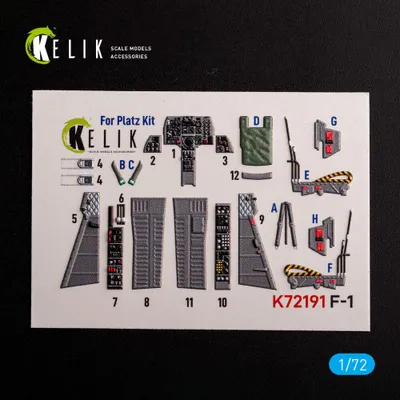Produktbild von Kelik K72191 - 1:72 F-1 Support Fighter - interior 3D decals for Platz kit - Neu