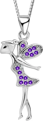 Produktbild von Kinderkette Mädchen Elfe Fee 40cm Halskette mit Anhänger echt 925 Sterling Silber Kette für Kinder Halsschmuck K806+Org