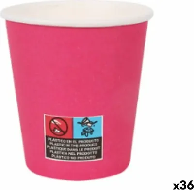 Image de Set de verres Algon carton jetables 200 ml rose 36 pièces (24 pièces)