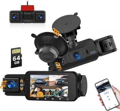 Produktbild von Vor- und rückwärtige Autokamera – Dual-Kamera – Voll-HD-Autokamera – Nachtsichtfähigkeit – Bewegungsmelder – Großaufnahmeweitwinkel – Parkmodus – Laufzeitrekording – SD-Kartenspeicherung