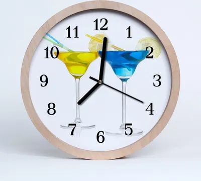 Produktbild von Holzuhr 30fi cm wanduhr - Cocktail
