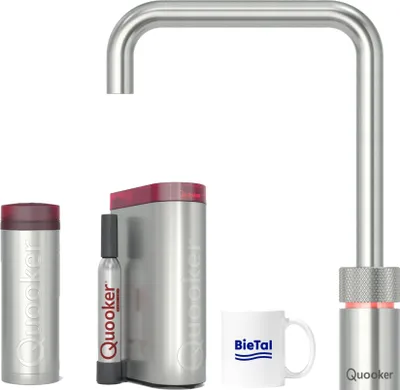 Produktbild von Quooker Wasserhahn Nordic Square single tap Voll Edelstahl & PRO3 & CUBE