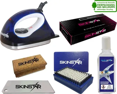 Obrázok produktu pre SKINSTAR Štartovacia sada na voskovanie lyží, žehlička na vosk, kefa, čistič vosku, 6-dielna sada