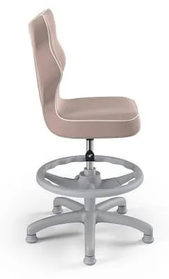 Obrázok produktu pre Detská rastová stolička, ergonomická stolička na písanie, vhodná pre výšku 119-142 cm, farba: svetlosivá (Jasmine 08), s podnožkou