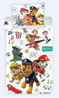 Obrázok produktu pre Obliečka na perinu pre batoľatá Paw patrol biela - 100 x 140 cm - bavlna