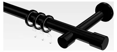 Produktbild von Gardinenstangen aus Metall Schwarz 20 mm Ø, 280 cm