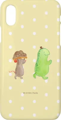 Produktbild von Mr. & Mrs. Panda Iphone 10 Handyhülle Schildkröte Maus - Gelb Pastell - Geschenk, Handy, Hilfe, Hülle, Beste Freundinnen, X, Cover