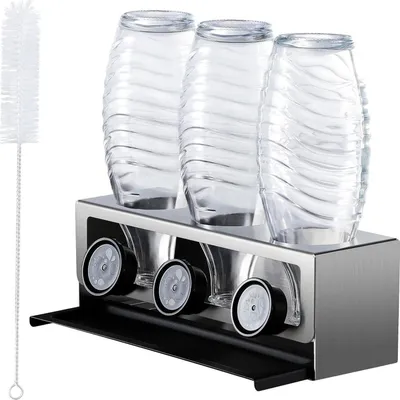Produktbild von Flaschenhalter für SodaStream Crystal Premium Edelstahl Abtropfhalter & Abtropfständer