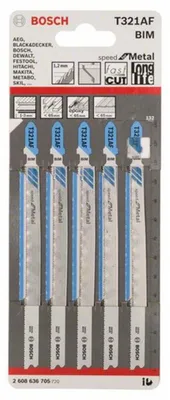 Image de Lames de scie sauteuse T 321 AF Speed for Metal - BOSCH - 2608636705
