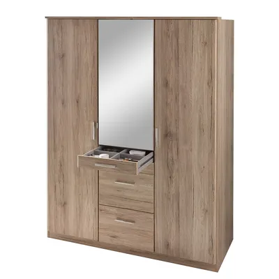 Produktbild von CALICOSY -  Kleiderschrank, 3 Türen, davon 1 verspiegelt - L135 cm