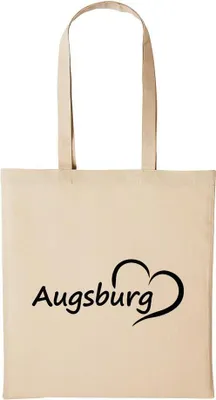 Produktbild von Huuraa Baumwollbeutel Augsburg Geschenk Einkaufstasche Natural 10 Liter Baumwolle Augsburg Accessoire