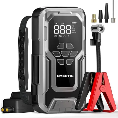 Produktbild von Starthilfe Powerbank mit 150PSI Kompressor 7000A 12V Auto Booster Tragbar Grau
