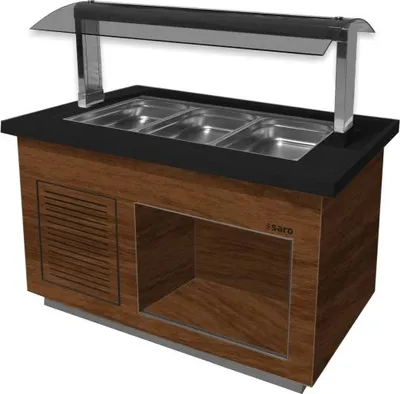 Produktbild von SARO Salatbar für 3x 1/1 GN, Modell PREMIUM LINE SB-K130 braun/schwarz