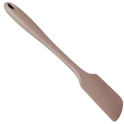 Produktbild von Küchenspatel aus Silikon in Taupe, handlicher Spachtel im einzigartigen Farbton