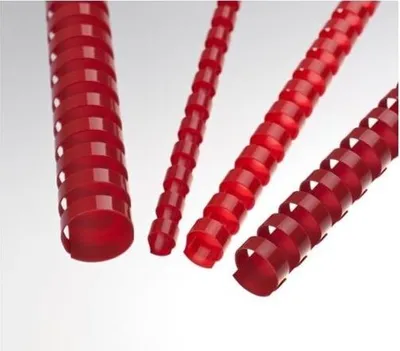 Zdjęcie produktu dla Grzbiety plastikowe - 32 mm, czerwone, 50 szt