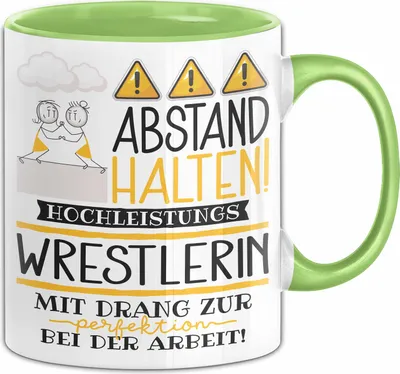Produktbild von Wrestlerin Tasse Geschenk Lustig Abstand Halten Hochleistungs-Wrestlerin Mit Drang Zur Perfektion Bei Der Arbeit (Grün)