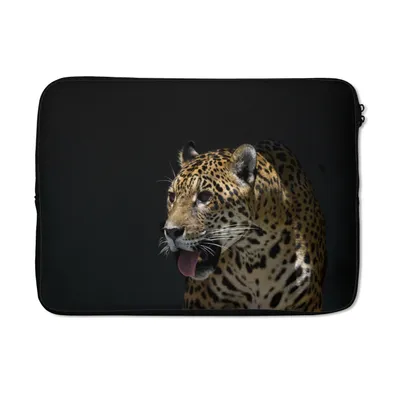Produktbild von MuchoWow® Laptop Hülle 13 Zoll Jaguar - Hochformat - Schwarz Laptoptasche - Laptophülle - Sleeve - Rundumschutz