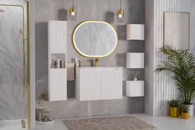 Zdjęcie produktu dla Szafka Łazienkowa Górna Qubik 30X30 Cm Biała Mat Z 1 Drzwiami