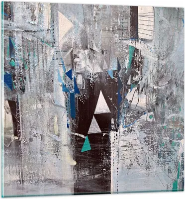 Produktbild von Bilder auf glas - Abstraktion modern - 50x50cm - Glasbilder - Wandbilder - Kunstdruck - zum Aufhängen bereit - Wanddekoration aus Glas - Glas Bilder - Wandbild auf Glas - Einteilig - GAC50x50-4006