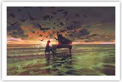 Produktbild von Poster - Poster ohne Rahmen - Klaviermusik - 91,5x61 cm - Wand Bild - Wanddeko - Wandbilder - Kunstposter - Wandposter - Bilder - Kunstdruck - Wanddekoration - Wandbild - P2XAA91x61-3911