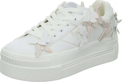 Image de Buffalo Dames Faible Sneaker Paired Butterfly Low Top 1636137 blanc