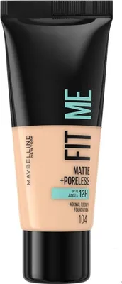 Produktbild von Maybelline Fit Me Matte & Poreless 104 Soft Ivory, Flasche, Flüssigkeit, Beige, Soft Ivory, Messe, Kühl