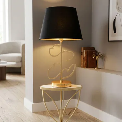 Obrázek produktu pro Stolní lampa ze zlatého kovu se srdci ø 30x54,5 cm