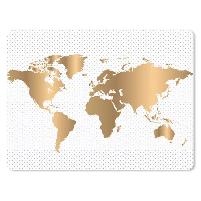 Produktbild von MuchoWow® Mauspad Mousepad Weltkarte - Punkte - Gold 40x30 cm - Mousepads - Maus Mat - Pad - Mausunterlage - Anti Rutsch