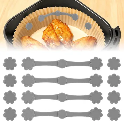 Produktbild von Magnete für Backpapier im Airfryer, 12 Stück, Silikon, Grau