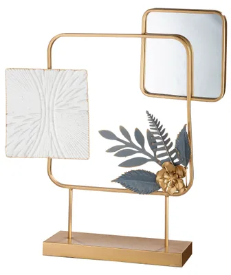 Image de Gilde Standrelief, "Belize", Blattmotiv, Metall, goldfarben, VE 1, L. 9 cm, B. 57 cm, H. 60 cm 67792 4063387677926