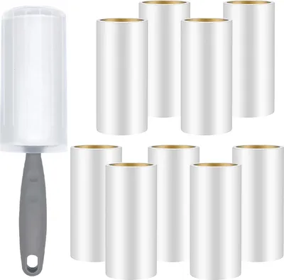 Produktbild von Extra klebrige Fusselrollen-Set mit 9 Rollen und Spender zum einfachen Entfernen von Tierhaaren und Staub