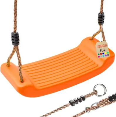 Produktbild von TRIBECCO Schaukel, Spielplatz, Sitz Anti-Rutsch, Kunststoff-Schaukel, Schaukelbrett (Orange)