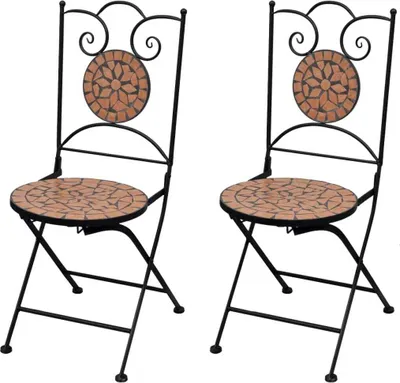 Image de Chaises de bistrot 2 pcs. Pliable Céramique Terracota