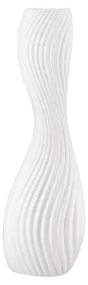 Zdjęcie produktu dla Wazon "Faro", organiczny kształt, ceramika, biały, zestaw 2 sztuk, wymiary: długość 8 cm, szerokość 13,5 cm, wysokość 40,5 cm. Numer artykułu: 58165, kod kreskowy: 4063387581650
