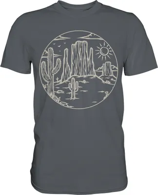 Produktbild von Kaktus Wüste Sukkulenten T-Shirt – Dark Grey / L