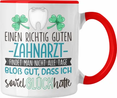 Produktbild von Trendation - Zahnarzt Tasse Geschenk Dankeschön Bester Zahnarzt Der Welt Dankeschön (Rot)