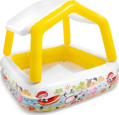 Produktbild von INTEX brodzik - "Sun Shade" (żółty, 157x157x122cm) Brodzik dla dzieci z ochroną przeciwsłoneczną
