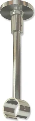 Produktbild von Interdeco Deckenträger, Deckenhalterung mit 13 cm Abstand, offener Deckenhalter für Innenlauf Gardinenstangen 20 mm Ø, 1-läufig, Edelstahl-Optik, Modell Sonette