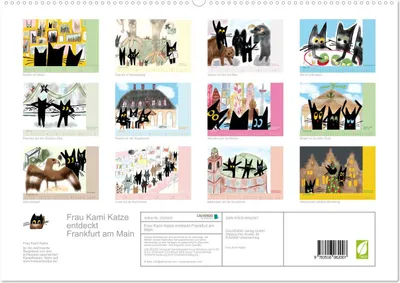Produktbild von Frau Kami Katze entdeckt Frankfurt am Main (hochwertiger Premium Wandkalender 2026 DIN A2 quer), Kunstdruck in Hochglanz