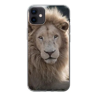 Produktbild von MuchoWow® Handyhülle Schutzhülle Hülle für iPhone 12 mini Löwe - Tier - Weiß Silikon Softcase Handy Hülle - Bild