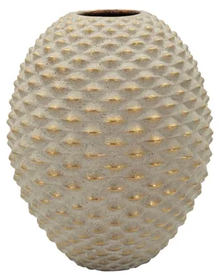 Produktbild von Vase Keramik Reliefstruktur 29,5x36 cm Grau Gold Mauro Ferretti Pepipas Ball