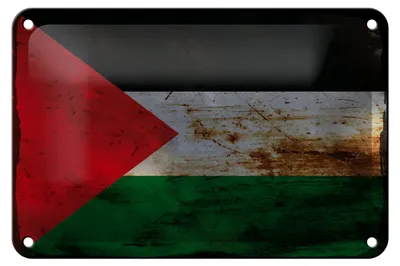 Produktbild von Blechschild Flagge Palästina 18x12cm Flag Palestine Rost Dekoration