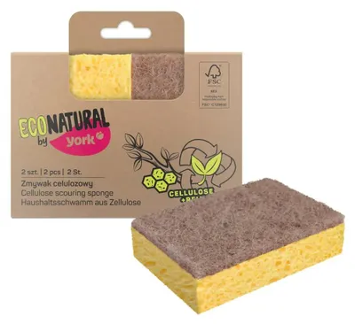 Produktbild von Ökologischer Zellulose-Scheuerschwamm YORK ECO NATURAL (2 Stück)