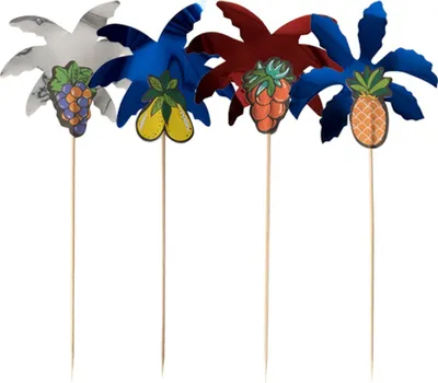 Produktbild von 50 Deko-Picker 19,5 cm farbig sortiert "Palmblätter"