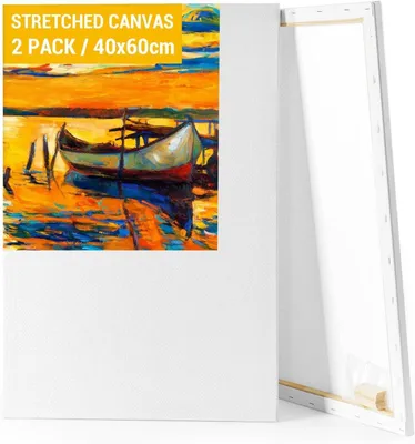 Productafbeelding van Linnen doek op katoenen spieraam, 40 x 60 cm, 2 stuks, geschikt voor acryl- en olieverf