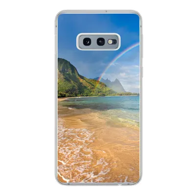 Produktbild von MuchoWow® Handyhülle Schutzhülle Hülle für Samsung Galaxy S10e Ein schöner Regenbogen am Tunnels Beach in Hawaii Silikon Softcase Handy Hülle - Handy