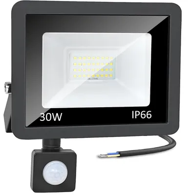 LED-Außenstrahler 30W 3000Lm Bewegungsmelder IP66 kaltweiß