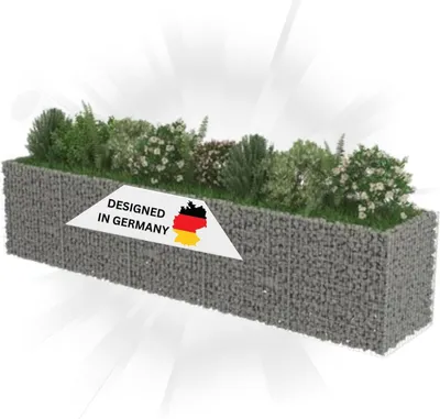 Produktbild von DELUKE® Gabionen Hochbeet ROON aus Stahl | 450x90x100cm | Steinkorb Gabionengitter Ziergabione Steingabione Drahtkorb befüllbar