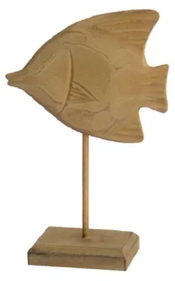 Zdjęcie produktu dla Dekoracyjna rybka z drewna, wymiary: 16 x 7 x 26 cm